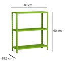 Ver imagem 2 de Estante de Aço Multiuso Livros Decorações Ferramentas 03 Prateleiras Eaf007008 Verde