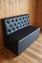 Ver imagem 2 de Poltrona Sofá Booth 1,90cm Preto Capitone Costurado