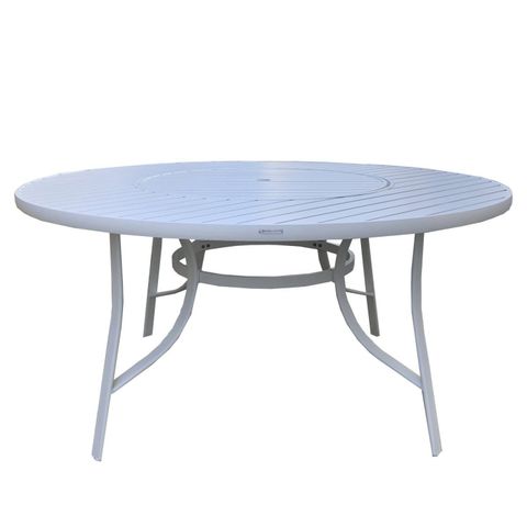 Mesa Redonda Alumínio 150cm com Giratória Central Porto Rico Branco