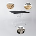 Ver imagem 5 de Mesa de Jantar Quadrada 90cm Preta com 4 Cadeiras Pretas Base Ferro Branco Cor: Preto