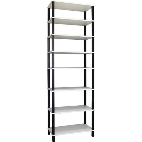 Estante Preta 8 Prateleiras Brancas Evolukit 72lx221a