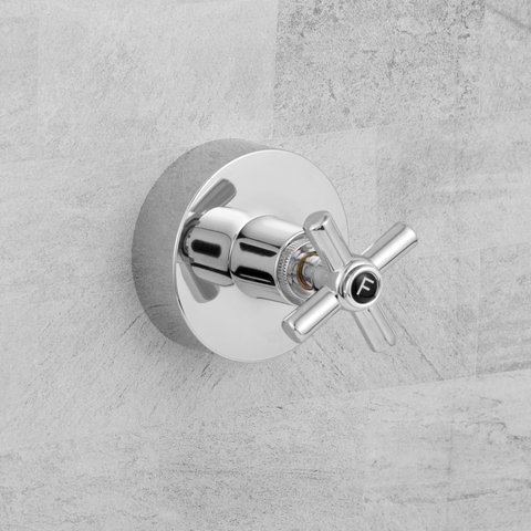 Acabamento para Registro Chuveiro Banheiro 50mm 1.1/4" 1.1/2" Cruzeta Cromado Abs Padrão Deca C31