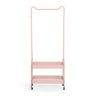 Arara de Roupas Multiuso com 2 Prateleiras e Rodízios em Ferro - Rosa - 4