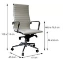 Ver imagem 5 de Kit 8 Cadeiras Escritório Presidente Esteirinha Rodízio Relax Corino 3301 Branco