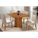 Ver imagem 2 de Conjunto: Mesa de Cozinha Maldivas Tampo Curvo 90cm+4 Cadeiras Maldivas Madeira Naturale - Capuccino
