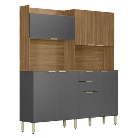 Kit para Cozinha Pitaya Amêndola Grafito Prime Tx - Demóbile