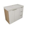 Ver imagem 2 de Gabinete de Banheiro com Cuba 79,6cm Gaveta Direita Vittare Branco/Carvalho