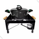 Ver imagem 2 de Churrasqueira Fogareiro a Álcool Chapa Ferro Multi P/ Mesa9