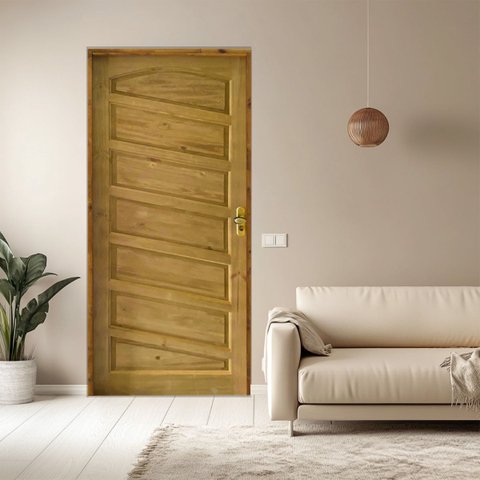 Porta Mirabela Ecológica 82x210cm Batente 11cm Fechadura Externa Taco de Golfe Abertura Esquerda Rod