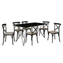 Ver imagem 2 de Mesa de Jantar Industrial com 6 Cadeiras Katrina Preto Trama Premium Preto 150 Cm