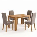 Ver imagem 2 de Conjunto Sala de Jantar Mesa Juliana 110cm Tampo MDP Canto Reto 4 Cadeiras Lily