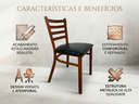 Ver imagem 7 de Conjunto 30un Cadeiras Metal Madeira Couro Preta Sala Jantar