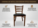 Ver imagem 5 de Conjunto 30un Cadeiras Metal Madeira Couro Preta Sala Jantar