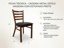 Ver imagem 2 de Conjunto 30un Cadeiras Metal Madeira Couro Preta Sala Jantar