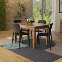 Ver imagem 1 de Conjunto Mesa Marin Brasil 4 Lugares com Cadeiras Safira Preta 120cm Tramontina