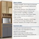 Ver imagem 4 de Paneleiro 4 Portas e Vidro Reflecta 1 Gavetas Nesher Condessa 100% MDF Cinza/Carvalho Titânio