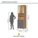 Ver mais imagens de Paneleiro 4 Portas e Vidro Reflecta 1 Gavetas Nesher Condessa 100% MDF Cinza/Carvalho Titânio