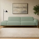 Ver imagem 2 de Sofá Living Unne 3 Lugares 210cm Terminal Direito Bouclé Verde Claro - Nexta Casa