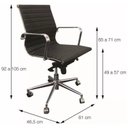 Ver imagem 5 de Kit 8 Cadeiras Escritório Diretor Esteirinha Rodízio Relax Corino 3301 Branco