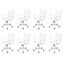 Ver imagem 1 de Kit 8 Cadeiras Escritório Diretor Esteirinha Rodízio Relax Corino 3301 Branco