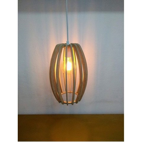 Luminária Teto tipo Pendente em MDF - Completa