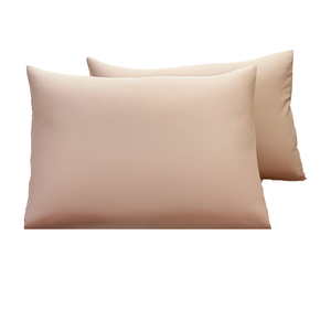 Par de Fronhas Micro Percal 400 Fios com Toque de Pêssego – 50x70cm – Cores Lisas Bege