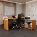 Ver imagem 2 de Mesa para Escritório Office 1 Porta Freijó/Branco - Panorama Móveis
