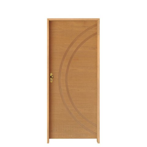 Kit Porta de Madeira 210x62cm Batente 11cm Fechadura Golf Concept 11 Rodam Abertura Direita Marrom/I