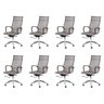 Kit 8 Cadeiras Para Escritorio Presidente Esteirinha Tela Mesh 3303 - 1
