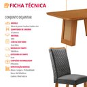 Ver imagem 2 de Mesa de Jantar Carolina 180cm Tampo MDF Canto Copo Laminado com 6 Cadeiras Lira