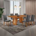 Ver imagem 7 de Mesa de Jantar Carolina 180cm Tampo MDF Canto Copo Laminado com 6 Cadeiras Lira