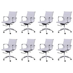Kit 8 Cadeiras Escritorio Diretor Esteirinha Corino 3303 - 1