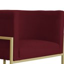 Ver imagem 3 de Poltrona Luana Suede Bordo Base Metálica Dourada - Vallisa Decor