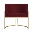 Ver imagem 2 de Poltrona Luana Suede Bordo Base Metálica Dourada - Vallisa Decor