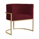 Ver imagem 1 de Poltrona Luana Suede Bordo Base Metálica Dourada - Vallisa Decor