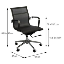 Kit 8 Cadeiras Para Escritorio Diretor Esteirinha Tela Mesh 3303 - 4