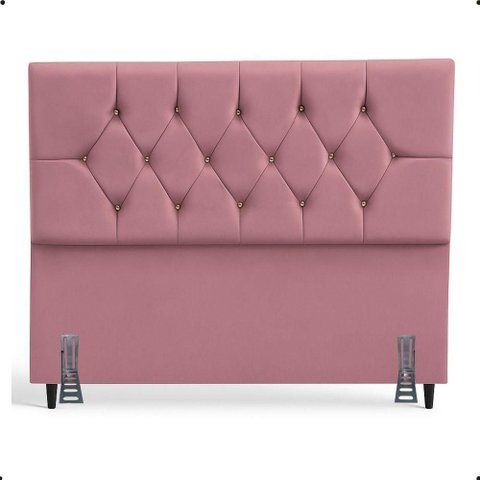 Cabeceira para Cama Casal Queen 160 Cm Olívia e Frame Suede Rose