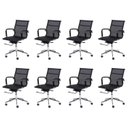 Ver imagem 1 de Kit 8 Cadeiras para Escritorio Diretor Esteirinha Tela Mesh 3303 Preto