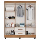 Ver imagem 3 de Guarda Roupa Casal Lite 6 Portas e 2 Gavetas Nature/off White - Móveis Leão