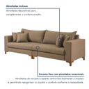 Ver imagem 6 de Sofá Living Bipartido 3 Lugares 240cm Almofadas Soltas Pés Madeira Maciça Madri