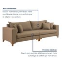 Ver imagem 7 de Sofá Living Bipartido 3 Lugares 240cm Almofadas Soltas Pés Madeira Maciça Madri