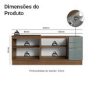 Ver imagem 3 de Armário de Cozinha Compacta 200 Cm Rustic/cinza Lux Madesa 05 Rustic/cinza