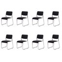 Ver imagem 1 de Kit 8 Cadeiras Escritório Fixa Auditório Hotel Interlocutor Cromada Dubai
