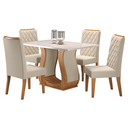 Ver imagem 2 de Mesa de Jantar Retangular Sharom com 4 Cadeiras Iza Mel/blonde/bege - Casa Giulia