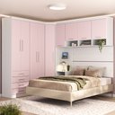 Ver imagem 1 de Quarto Modulado Casal de Canto com Guarda-roupas Maleiro e Cabeceira Alpes Master Luciane Móveis