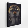 Mulher Preta com Maquiagem Dourada Quadro Canvas 120x80cm - 2