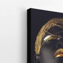 Ver imagem 3 de Mulher Preta com Maquiagem Dourada Quadro Canvas 120x80cm