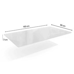 Mesa P/ Cozinha Graviola C/ Tampo Madeirado C/ Vidro 160x90cm Canela/off White/vidro Off White - - 3