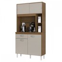 Ver imagem 2 de Cozinha Compacta Duda 4 Portas 1 Gaveta Castanho/Off White - Poquema
