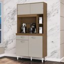 Ver imagem 1 de Cozinha Compacta Duda 4 Portas 1 Gaveta Castanho/Off White - Poquema